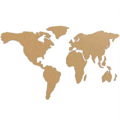 World Map Cork Pin Board (120x55cm)