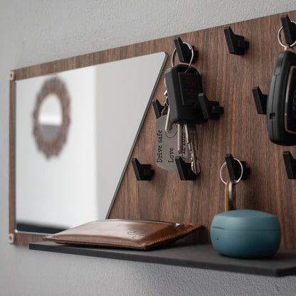 Wall Mirror Keyholder and Shelf