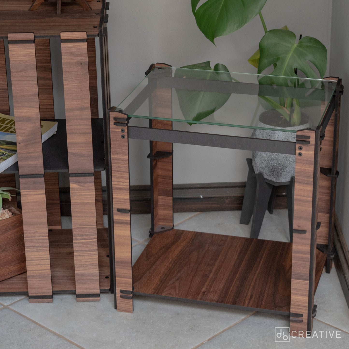 Two-tier Glass Side Table